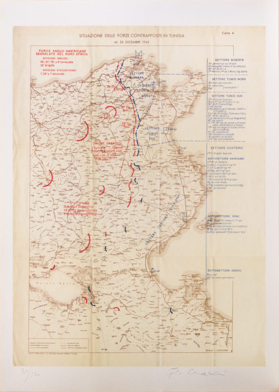 Situation Forces Opposed in Tunisia, 26, Dec, 1942 Bettino Craxi Druck zu verkaufen