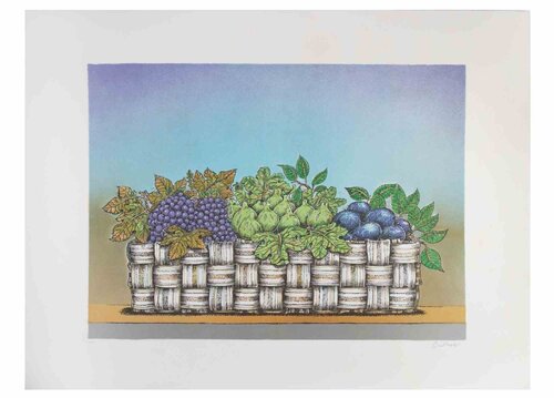 Still Life with Basket of Fruit van Bruno Caruso, Afdruk te koop op Singulart