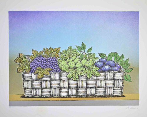 Still Life with Basket of Fruit van Bruno Caruso, Afdruk te koop op Singulart