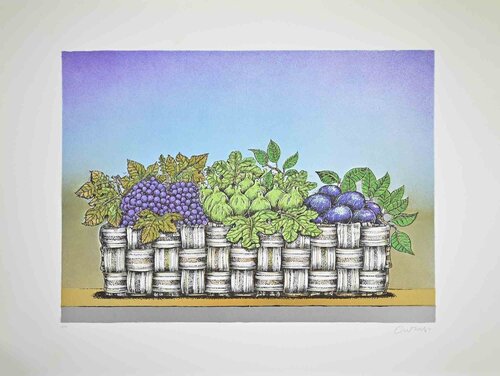 Still Life with Basket of Fruit van Bruno Caruso, Afdruk te koop op Singulart