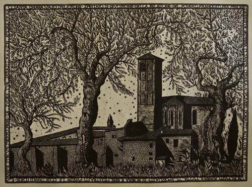 Church of Assisi by Bruno Da-Osimo, Print for Sale on Singulart