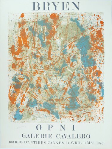 Opni (Cavalero 1976), Affiche en lithographie originale, signée par Camille Bryen, Édition en vente sur Singulart