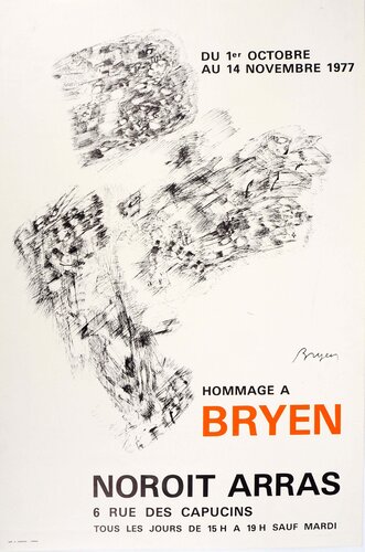Hommage à l'artiste, Affiche originale d'époque signée par Camille Bryen, Édition en vente sur Singulart