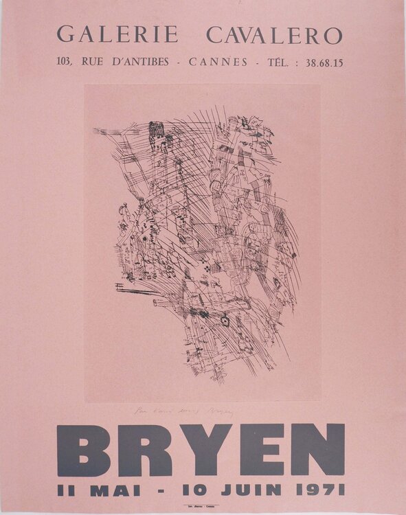 Composition (Cavalero 1971), Affiche en gravure originale signée Camille Bryen