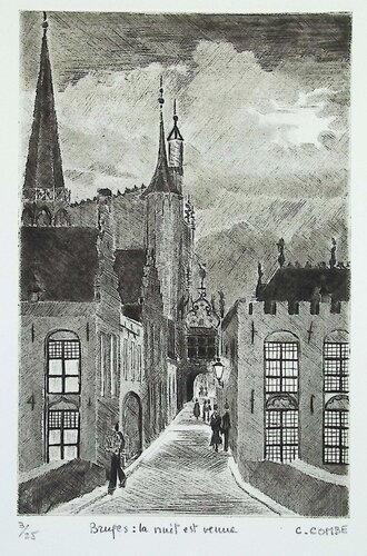 Bruges: la nuit est venue di Camille Combe, Stampa in vendita su Singulart