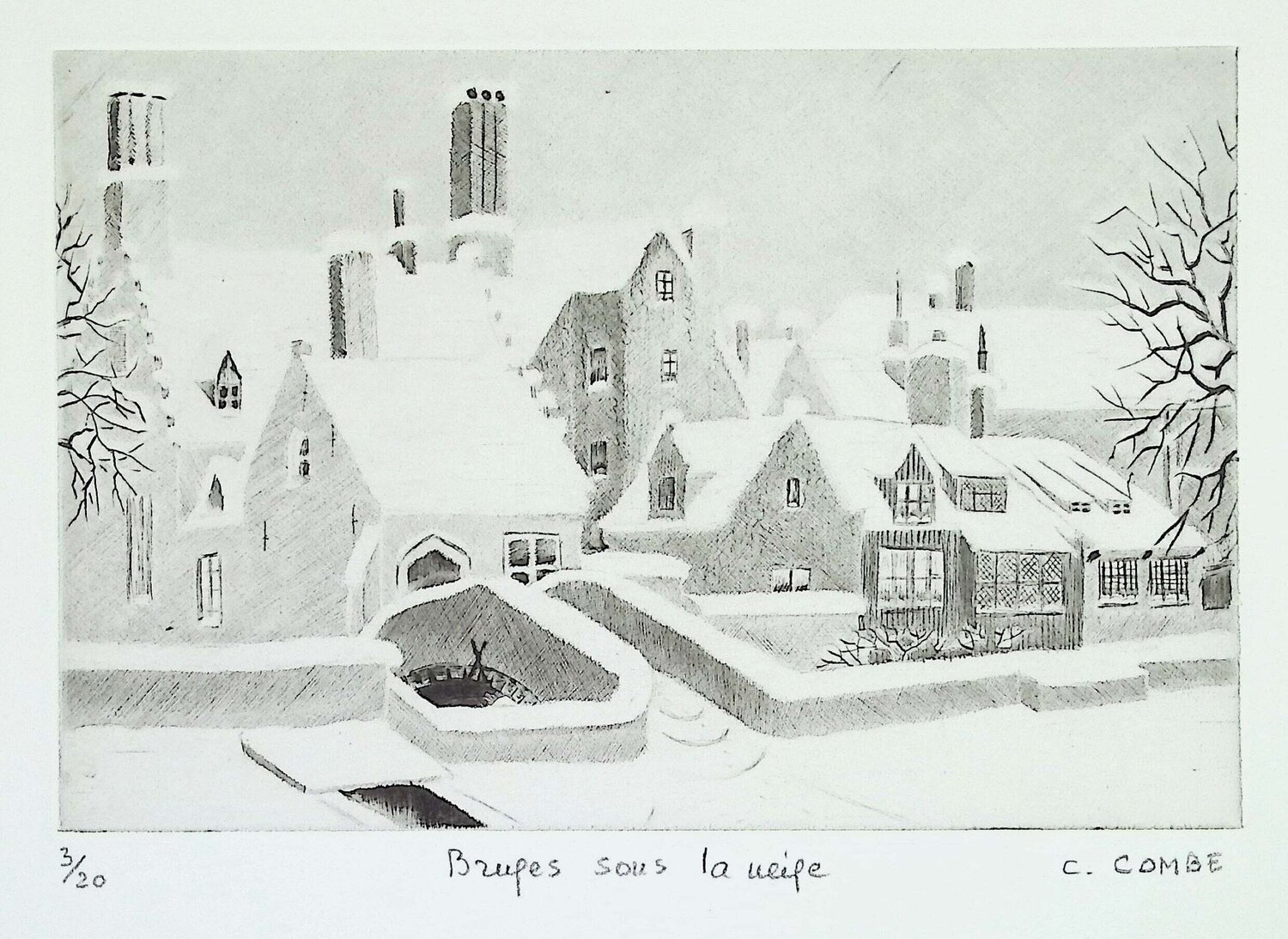 Bruges sous la neige Camille Combe