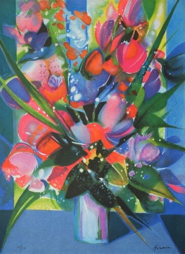 Bouquet flamboyant von Camille Hilaire, Druck kaufen auf Singulart