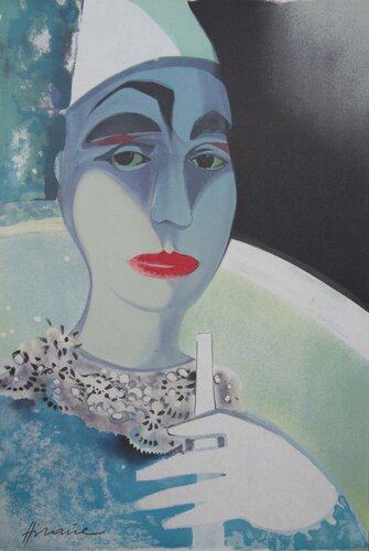 Pierrot blanc musicien by Camille Hilaire, Print for Sale on Singulart