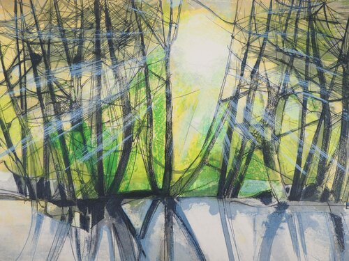 Soleil couchant sur L'Andlau von Camille Hilaire, Druck kaufen auf Singulart