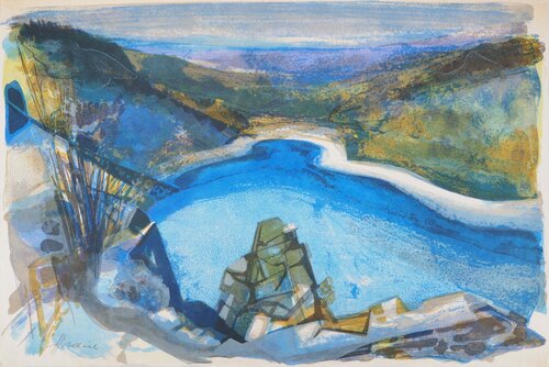 Le Lac de la Lauch, Lithographie originale signée par Camille Hilaire, Édition en vente sur Singulart