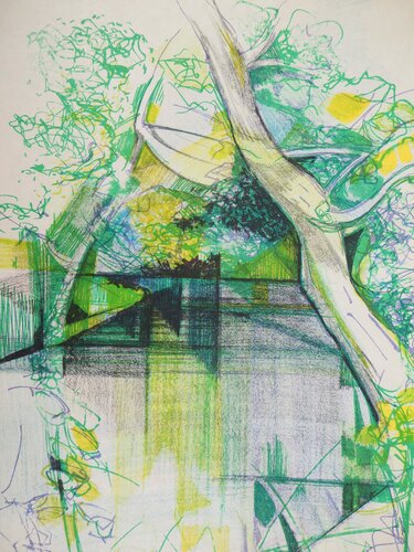 Printemps en Alsace (la Moder près de Haguenau) von Camille Hilaire, Druck kaufen auf Singulart