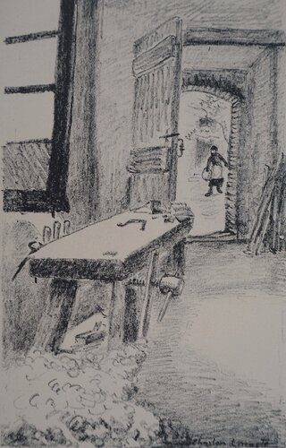 Le vieil atelier de menuiserie van Charles Lacoste, Afdruk te koop op Singulart