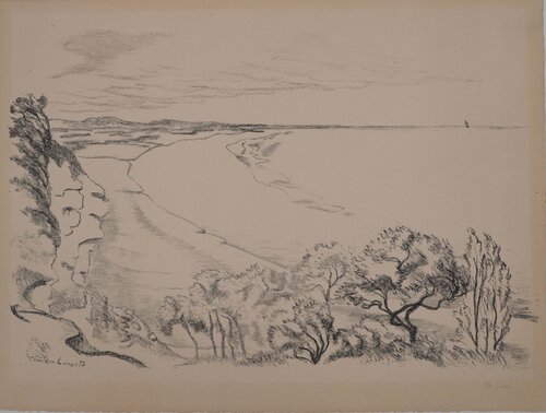 Plage en Gironde, Lithographie originale signée par Charles Lacoste, Édition en vente sur Singulart