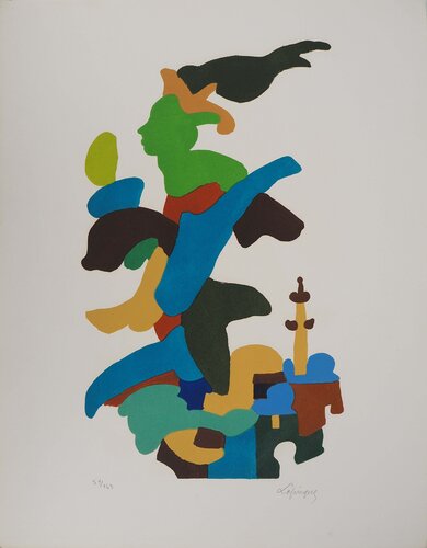 Passage de la flamme olympique, Lithographie originale signée by Charles Lapicque, Print for Sale on Singulart