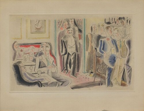 Rues et visages de New-York - Bar von Chas Laborde, Druck kaufen auf Singulart