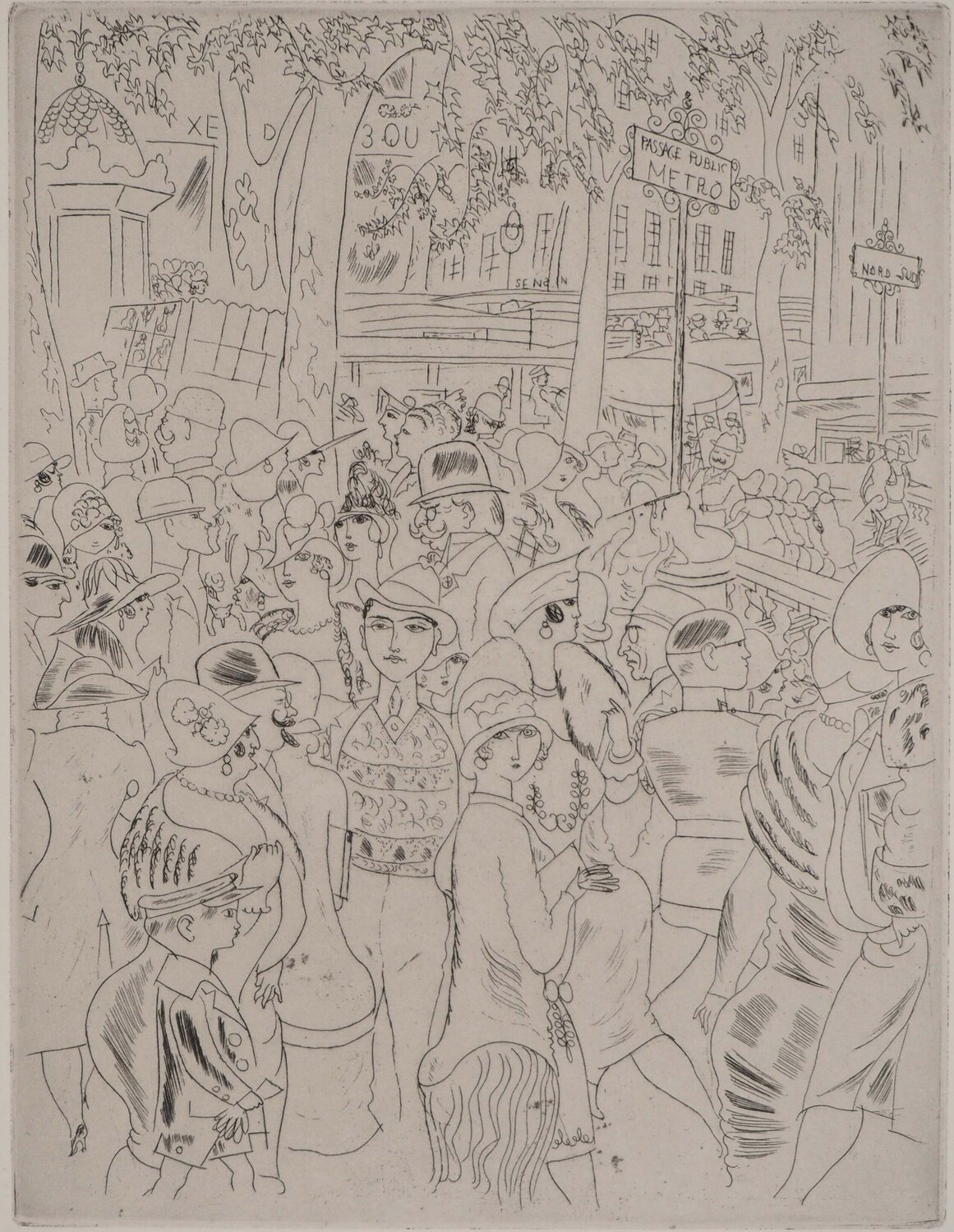 Boulevard des Capucines, Gravure originale Chas Laborde Afdruk te koop