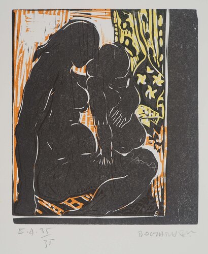 Femme enceinte et son enfant by Claude Bogratchew, Print for Sale on Singulart