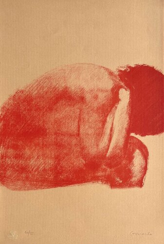 Nu rouge assis by Claude Garache, Print for Sale on Singulart