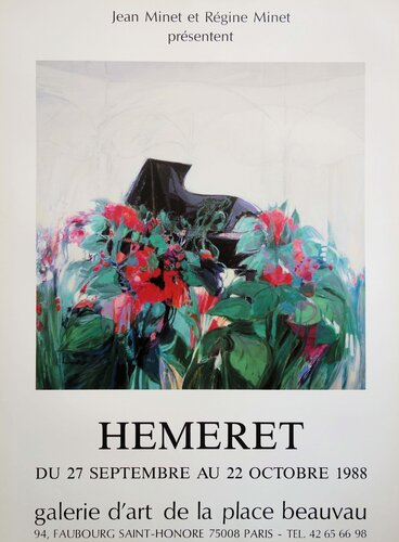 Piano au bouquet, Affiche originale d'époque de Claude Hemeret, Impresión a la venta en Singulart