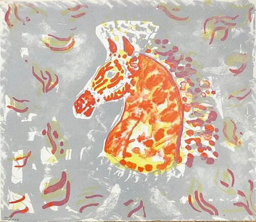 Cheval rouge by Constantin Terechkovitch, Print for Sale on Singulart