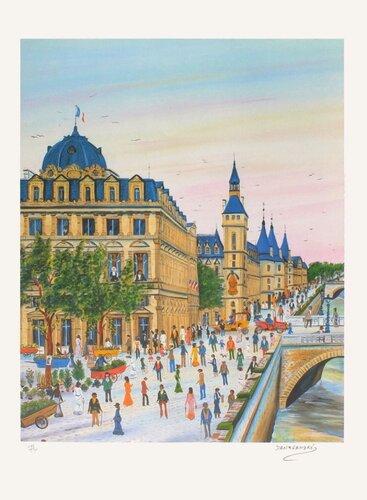 Paris - Le Quai aux Fleurs sur l'Ile de la Cité von Dan Gandre, Druck kaufen auf Singulart
