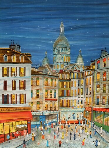 Bastille day in Montmartre von Dan Gandre, Druck kaufen auf Singulart
