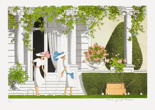 Villas -  Le croquet von Denis-Paul Noyer, Druck kaufen auf Singulart