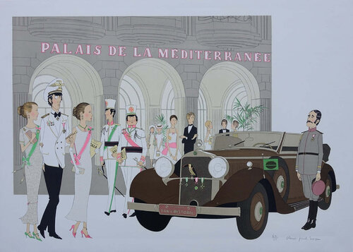 Palais de la Méditerranée, Lithographie originale signée Denis-Paul Noyer