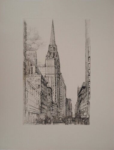 Rue animée à Chicago, Gravure originale signée by Donald-Shaw MacLaughlan, Print for Sale on Singulart