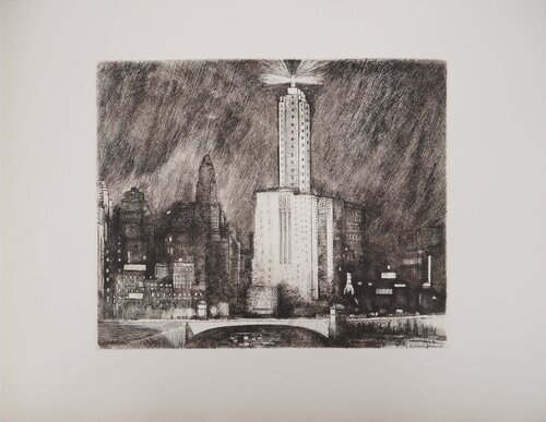Chicago, the Wacker Drive, Gravure originale signée Donald-Shaw MacLaughlan