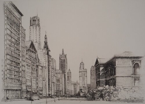 Chicago : Michigan Avenue n°1, c von Donald-Shaw MacLaughlan, Druck kaufen auf Singulart