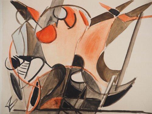 Secours en mer, le renflouement, Lithographie signée Edouard Pignon