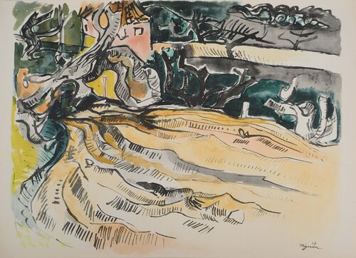 Provence, automne à Bandol, Lithographie signée par Edouard Pignon, Édition en vente sur Singulart