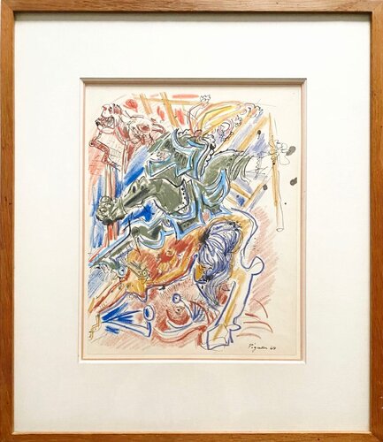 Don Quichotte combattant le moulin à vent von Edouard Pignon, Werk auf Papier kaufen auf Singulart