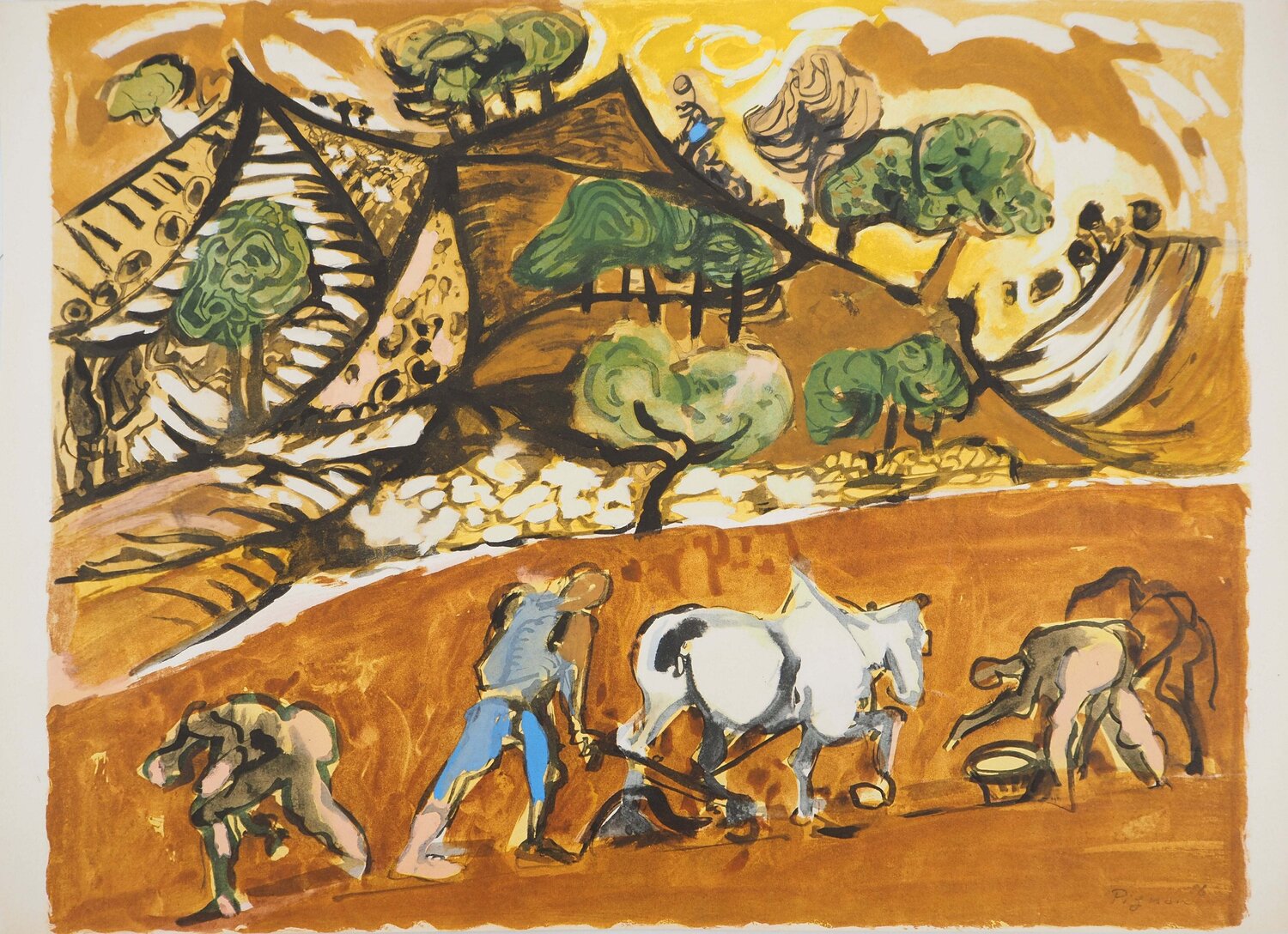 Le labour à cheval Edouard Pignon Print for sale