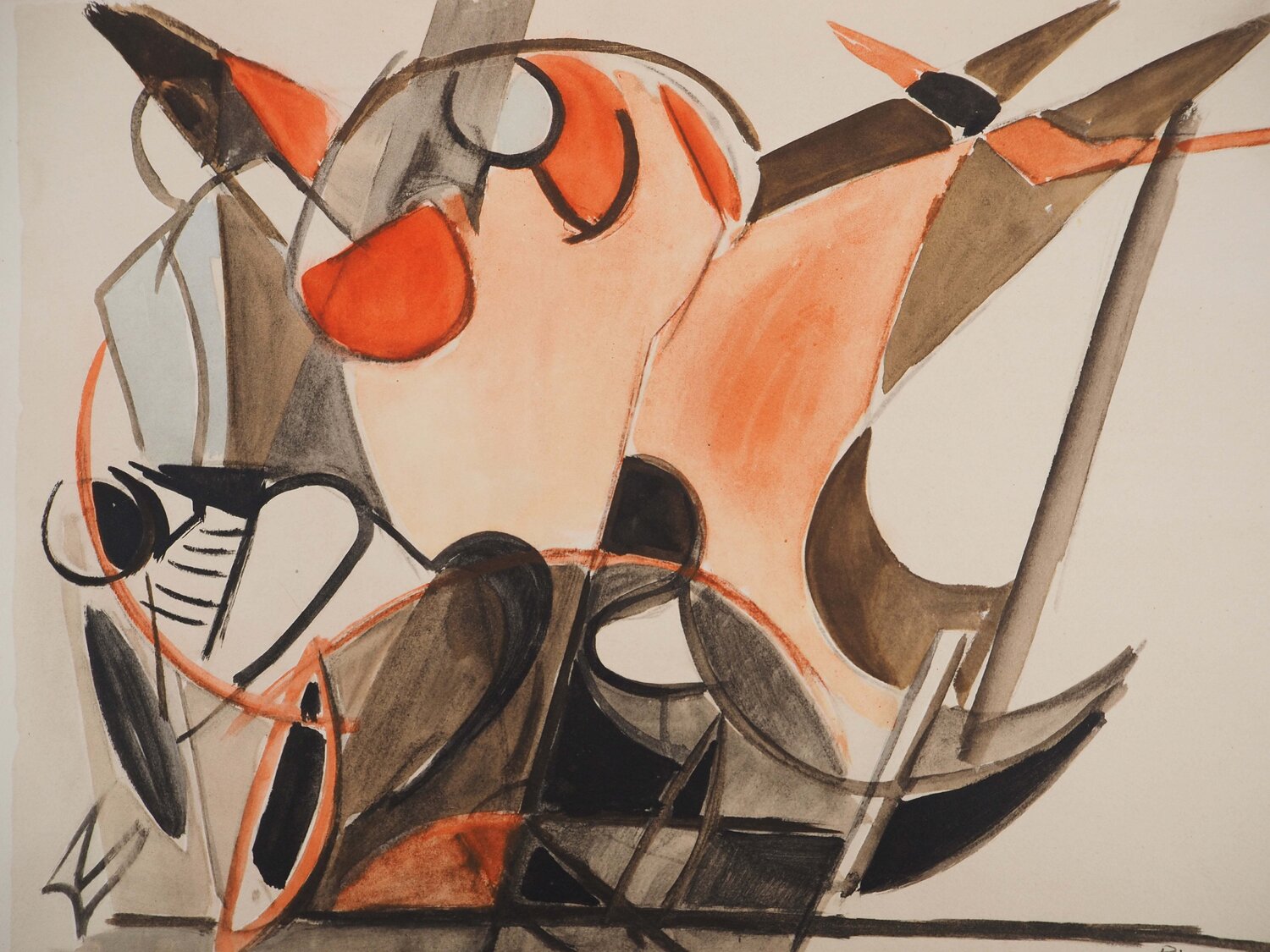 Secours en mer, le renflouement, Lithographie signée Edouard Pignon Druck zu verkaufen