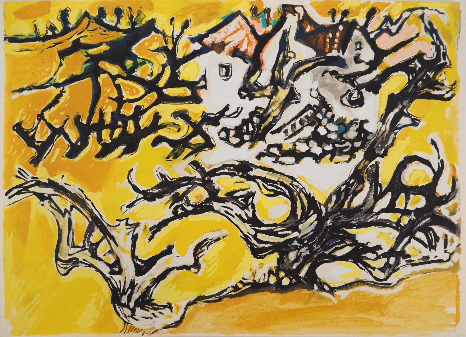 Provence, Paysage jaune Edouard Pignon Druck zu verkaufen