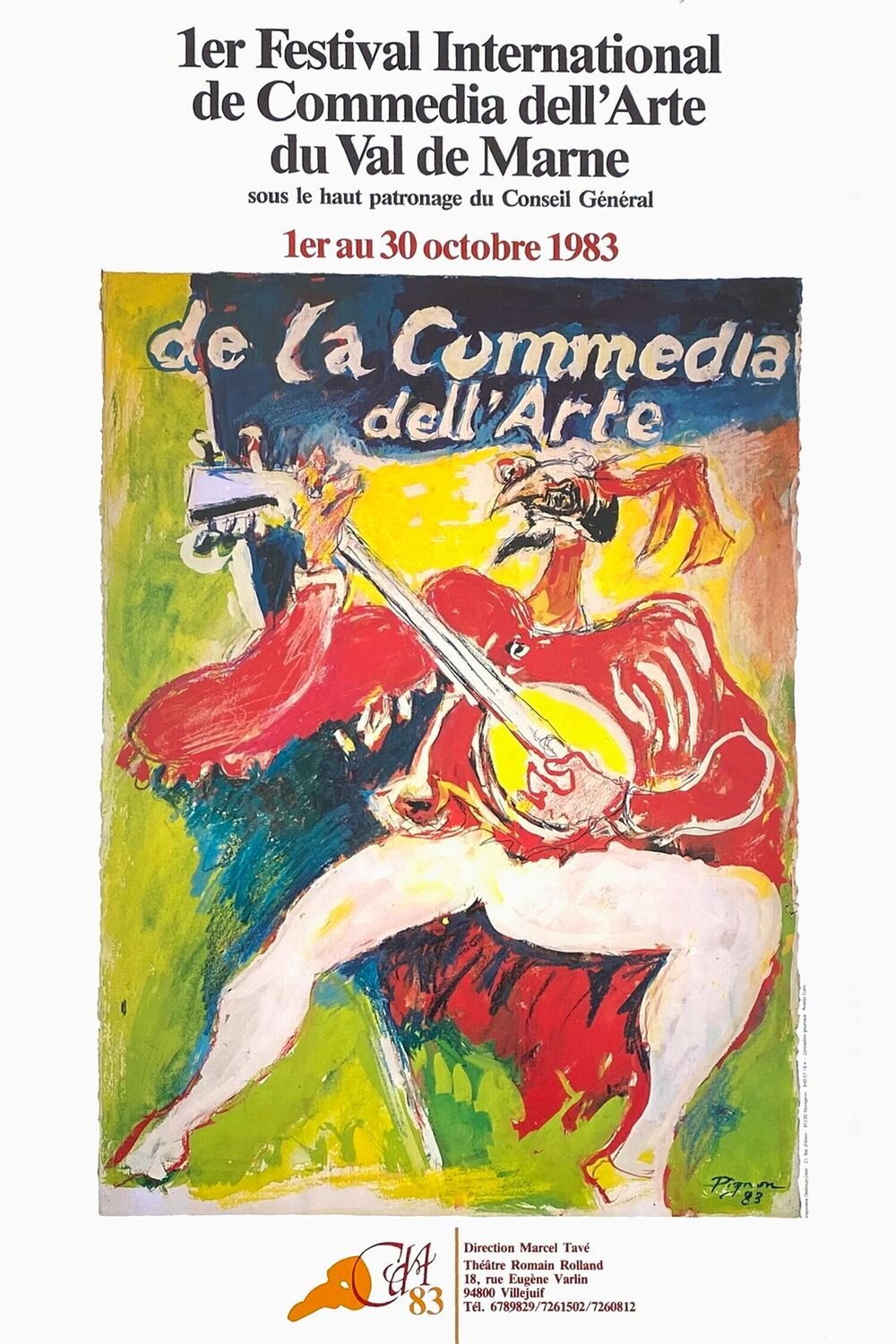 Expo 83 - Festival de Commedia del'Arte Edouard Pignon Druck zu verkaufen