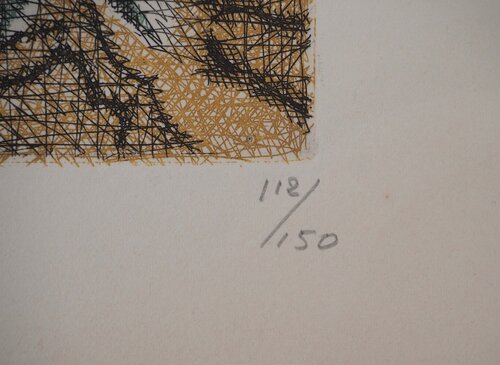 Motif vert et jaune by Elisabeth La-Mauviniere, Print for Sale on Singulart