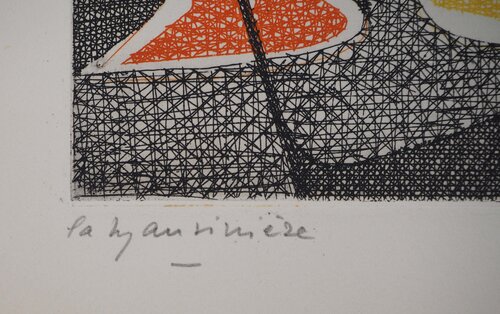 Motif rouge et jaune Elisabeth La-Mauviniere