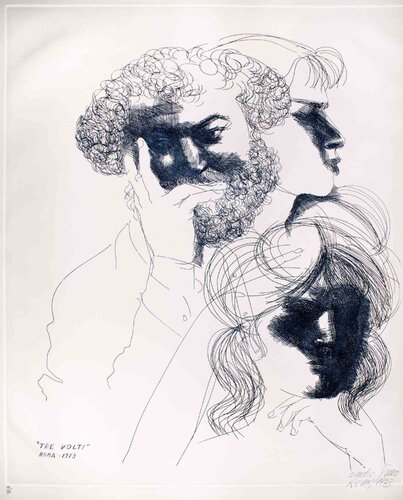 Three Faces (Tre Volti) by Emilio Greco, 인쇄 for Sale on Singulart