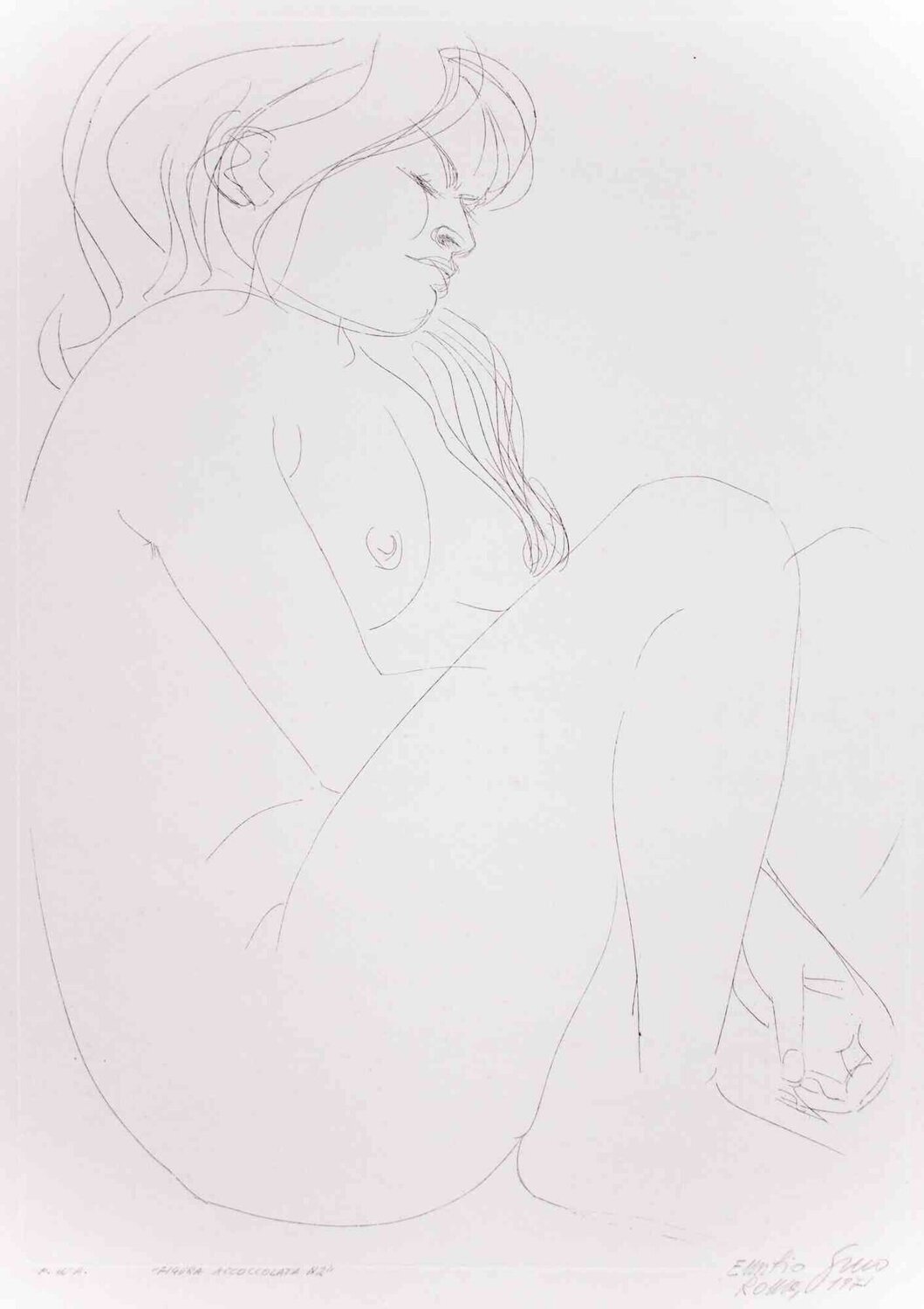 Crouched Woman Emilio Greco Druck zu verkaufen