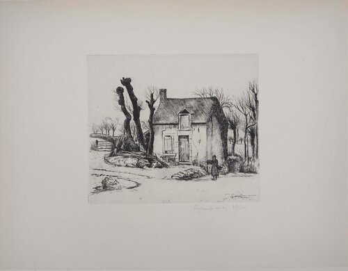La maison modeste, Gravure originale signée di Eugene Corneau, Stampa in vendita su Singulart