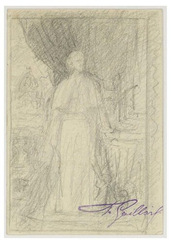 Portrait of Pope in Saint Peter's Basilica par Ferdinand Gaillard, Œuvre sur papier en vente sur Singulart