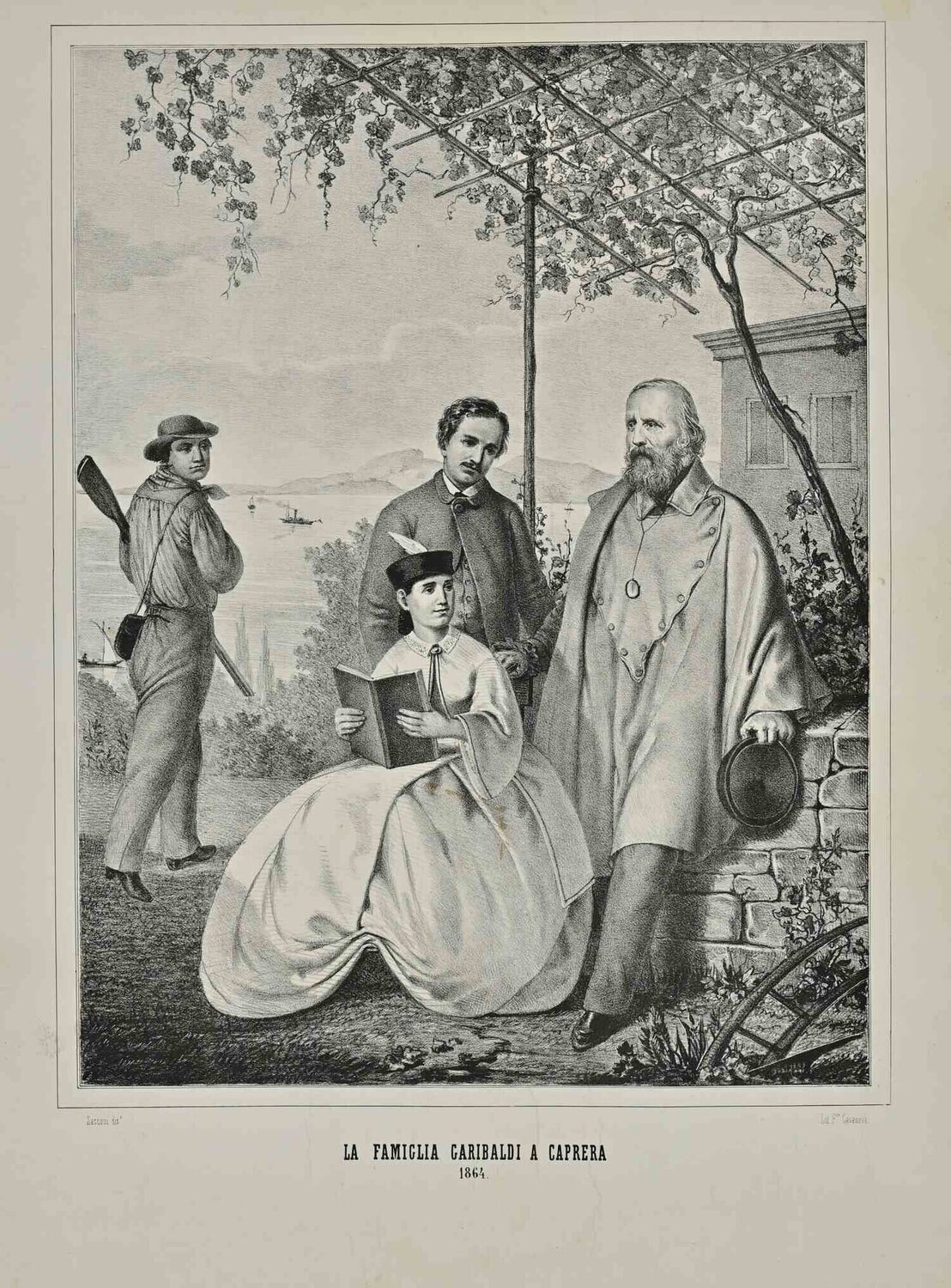 Garibaldi and his family in Caprera Francesco Casanova Druck zu verkaufen