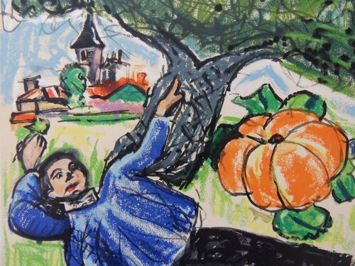 Le gland et la citrouille by François Desnoyer, Print for Sale on Singulart