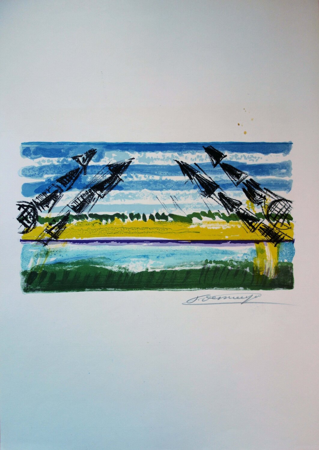 Le pont mobile François Desnoyer Print for sale