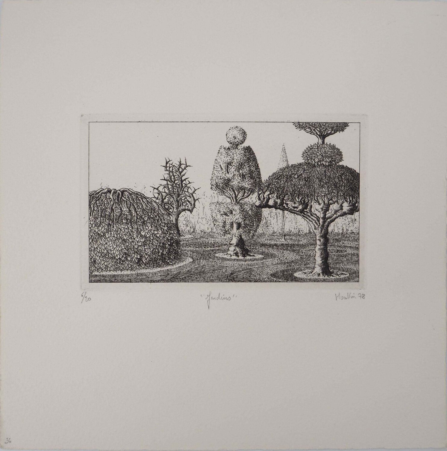 Jardin d'Arbustes François Houtin Stampa in vendita