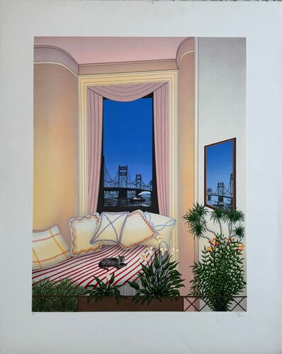 Due from Window with Cat by François Ledan-Fanch, Print for Sale on Singulart