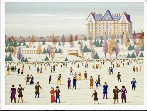 Skating in Central Park by François Ledan-Fanch, Print for Sale on Singulart